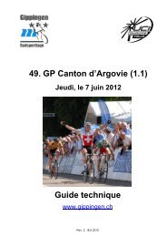 Guide technique 49. GP Canton d'Argovie - Radsporttage Gippingen