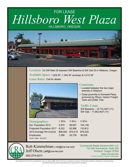 Hillsboro West Plaza - Cra-nw.com