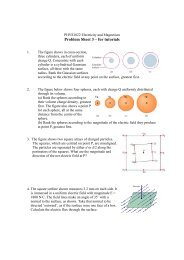 Problem Sheet 3 – for tutorials