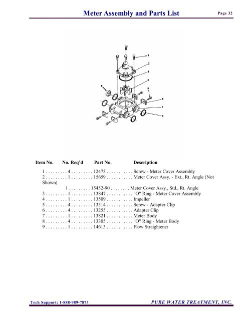 Control Valve Drive Parts List - Clean My Water