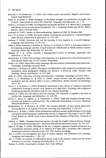 (2010). The analysis of classroom talk: Methods and methodologies ...