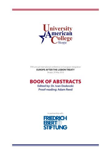 BOOK OF ABSTRACTS - University American College Skopje