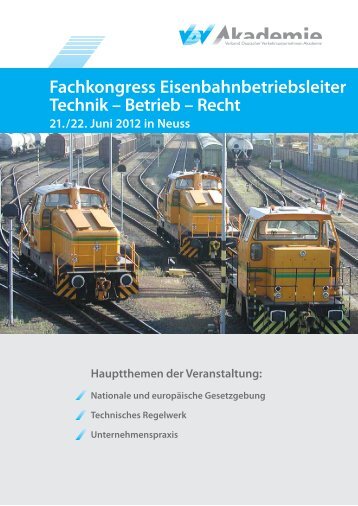 Fachkongress Eisenbahnbetriebsleiter Technik ... - VDV-Akademie