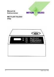 Manual de Instrucciones METTLER-TOLEDO FP62