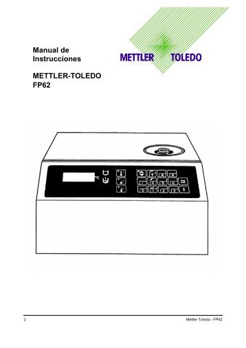 Manual de Instrucciones METTLER-TOLEDO FP62