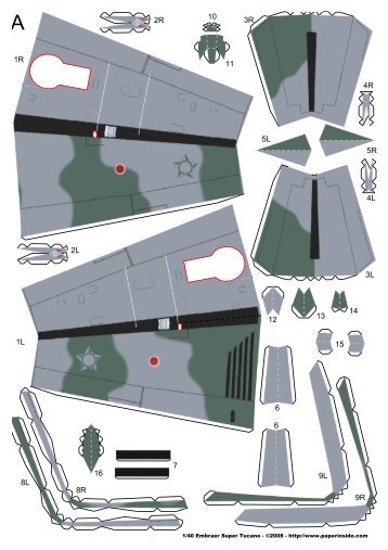 Embraer Super Tucano paper model - Paper Inside