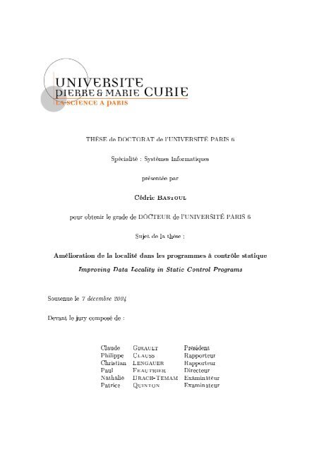 TH£SE de DOCTORAT de l'UNIVERSITÉ PARIS 6 ... - Camlunity