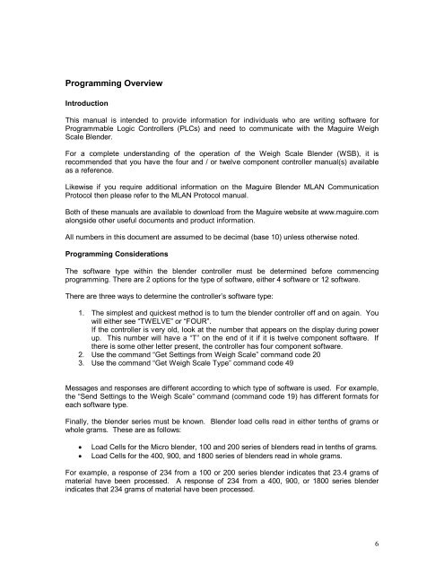 MODBUS TCP/IP PROTOCOL MANUAL - Maguire Products