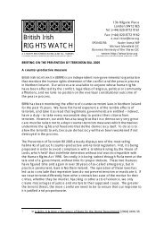 British Irish Rights Watch - The Pat Finucane Centre