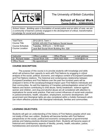 Course Outline Format - School of Social Work - University of British ...