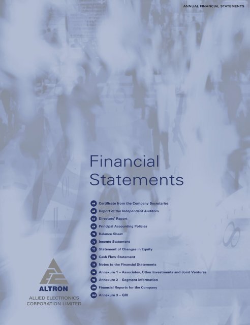 Download Full Group Annual Financial Statements Altron