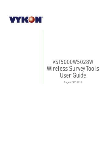 VYKONStat Wireless Survey Tools User Guide