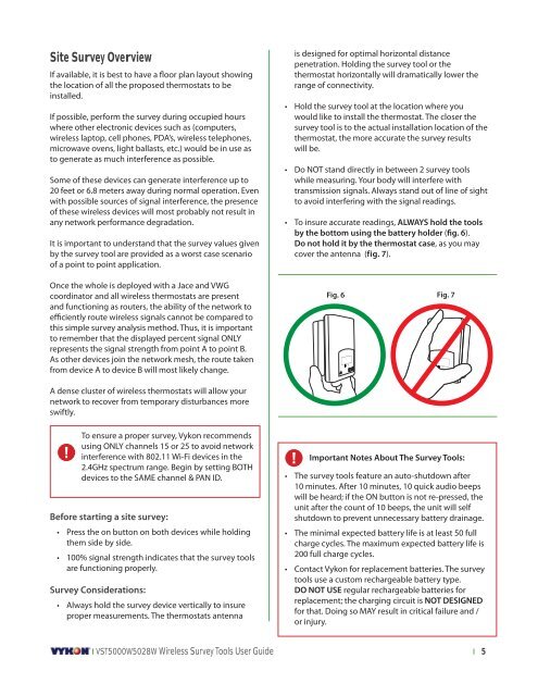 VYKONStat Wireless Survey Tools User Guide