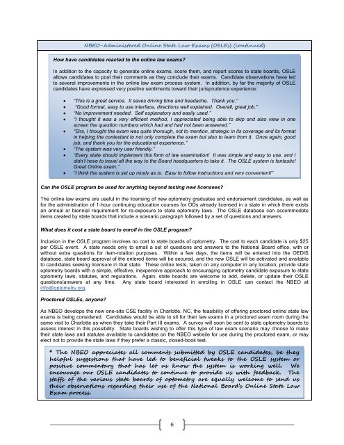 TESTPOINTSTM - National Board of Examiners in Optometry