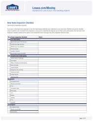 New Home Inspection Checklist - Lowe's
