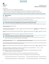 CollegeAmerica Rollover/Transfer Request Form - American Funds