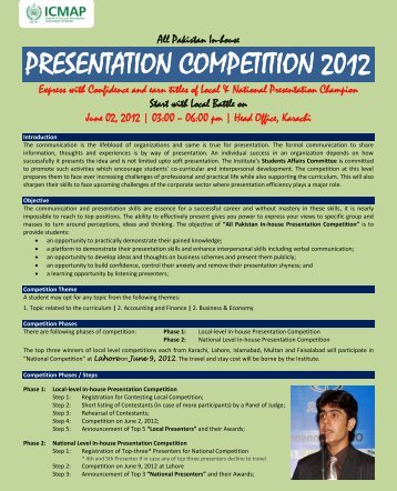 PRESENTATION COMPETITION 2012 - Institute of Cost and ...