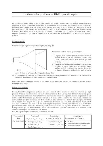 La théorie des pavillons en HI-FI : pas si simple…