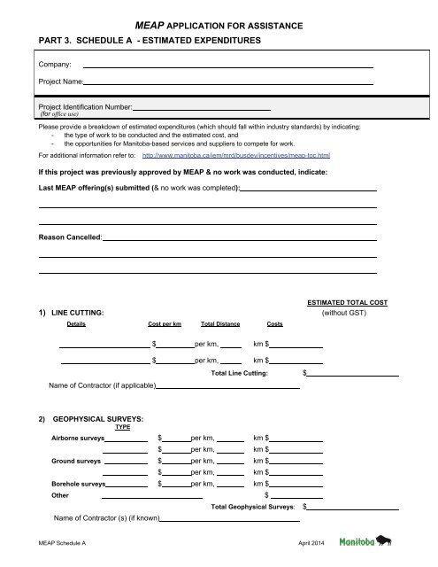 Schedule A non-fillable form (PDF)