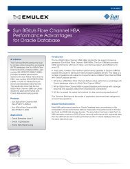 Sun 8Gb/s Fibre Channel HBA Performance Advantages ... - Emulex