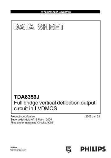 TDA8359J Full bridge vertical deflection output circuit ... - ClassicCMP