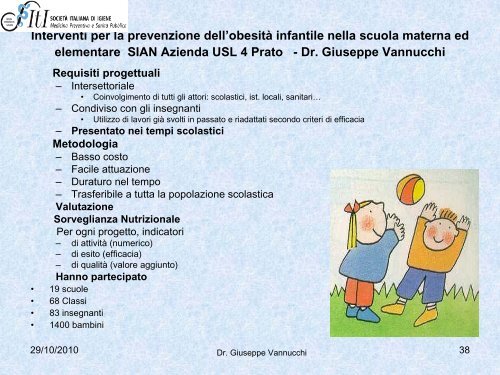 La prevenzione dell'obesitÃ . Buone pratiche a livello ... - CCM Network