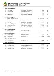 Kreismeisterschaft 2013 - Starterliste Schützenkreis 052 Solingen e.V.