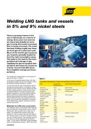 Welding LNG tanks and vessels in 5% and 9% nickel steels