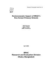 BRAC Research and Evaluation Division Dhaka, Bangladesh