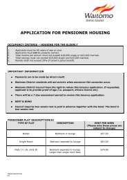 APPLICATION FOR PENSIONER HOUSING - Waitomo District Council