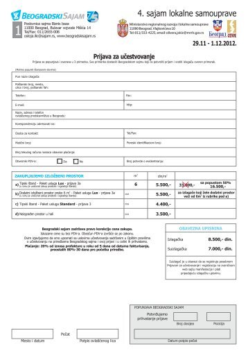 Prijavni formular