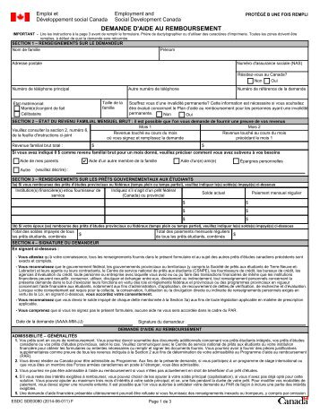 version PDF de la demande d'aide au remboursement