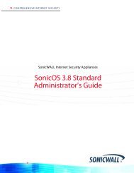 SonicOS 3.8 Standard Administrator's Guide - SonicWALL