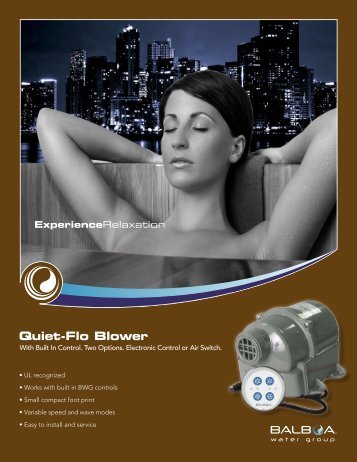 Compact Quiet-Flo Blower with built-in controls - Balboa Water Group