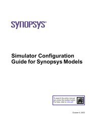 Simulator Configuration Guide for Synopsys Models