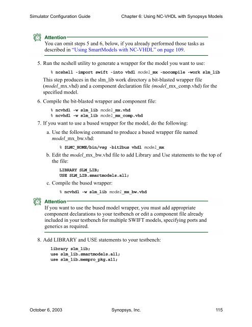 Simulator Configuration Guide for Synopsys Models