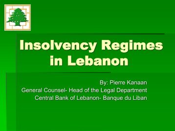 Insolvency Regimes in Lebanon - Hawkamah, the Institute for ...