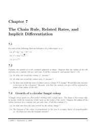 Chapter 7 The Chain Rule, Related Rates, and Implicit Differentiation