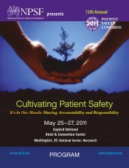 Cultivating Patient Safety - NPSF Patient Safety Congress