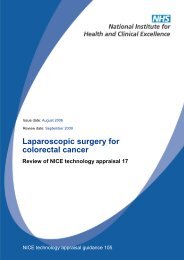 TA105 Colorectal cancer - laparoscopic surgery (review): Guidance