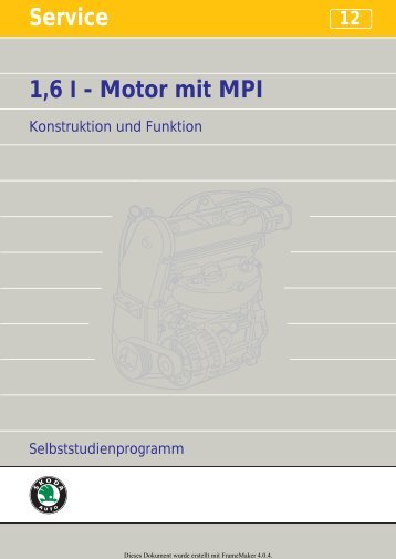 Service 1,6 l - Motor mit MPI