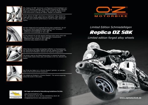Replica OZ SBK - alpha Technik