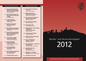 Wanderplan 2012 - beim Schwäbischen Albverein
