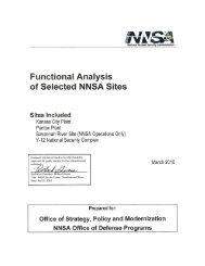 Functional Analysis of Selected NNSA Sites - National Nuclear ...