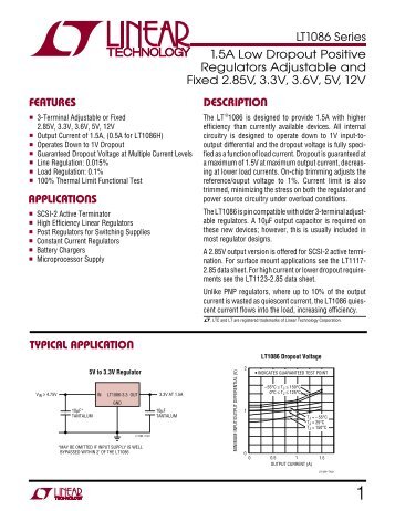 LT1086 Series 1.5A Low Dropout Positive Regulators Adjustable ...