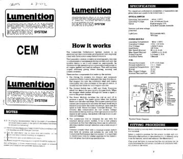 Lumenition Performance Ignition System Kit Instructions - Newtronic