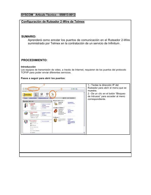 14-ConfiguraciÃ³n de Ruteador 2-Wire TELMEX - Syscom