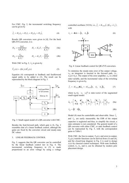 buck quasi-resonant zvs converter with linear feedback control