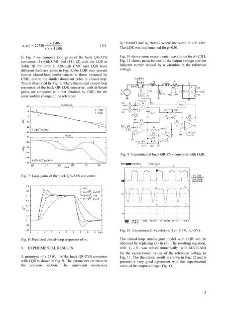 buck quasi-resonant zvs converter with linear feedback control