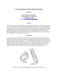 collision probability analyses for earth orbiting satellites